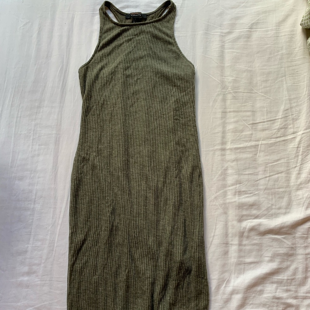 Ribbed body con dress